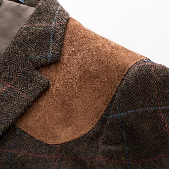 Elevate Your Style with the Men's Herringbone Tweed Blazer - A Timeless Wool Blend Sport Coat for Any Occasion