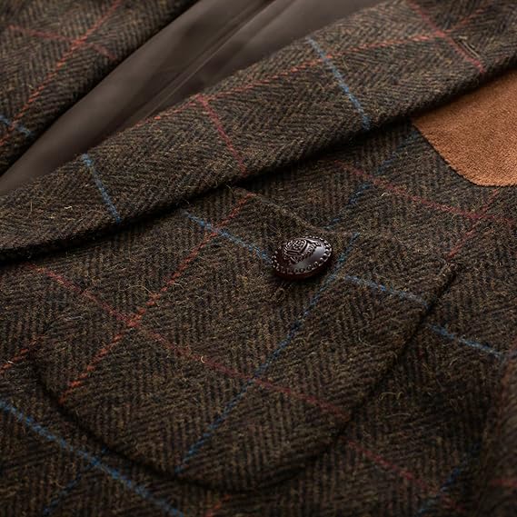 Elevate Your Style with the Men's Herringbone Tweed Blazer - A Timeless Wool Blend Sport Coat for Any Occasion