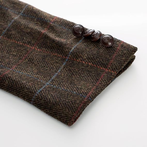 Elevate Your Style with the Men's Herringbone Tweed Blazer - A Timeless Wool Blend Sport Coat for Any Occasion
